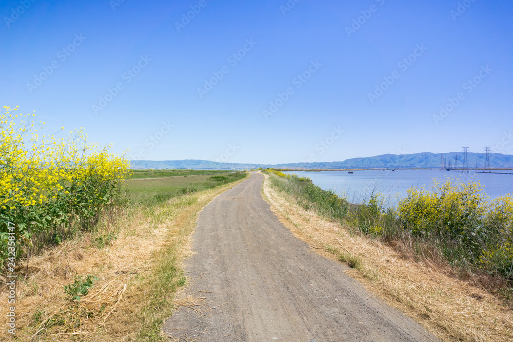 The bay trail near Sunnyvale, San Francisco bay area, California