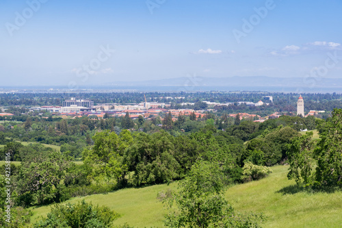 Canvas Print View towards Stanford campus, Palo Alto, San Francisco bay area, California