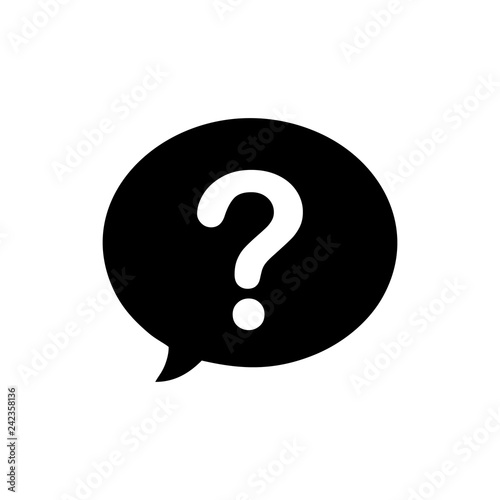 question mark in a speech bubble symbol