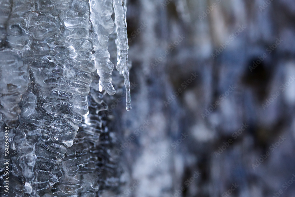 Obraz premium Icicles in closeup shot