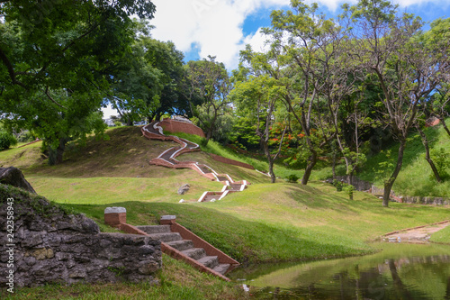 Parque Urquiza en Paraná- Argentina, con sus barrancas verdes y escalinatas photo