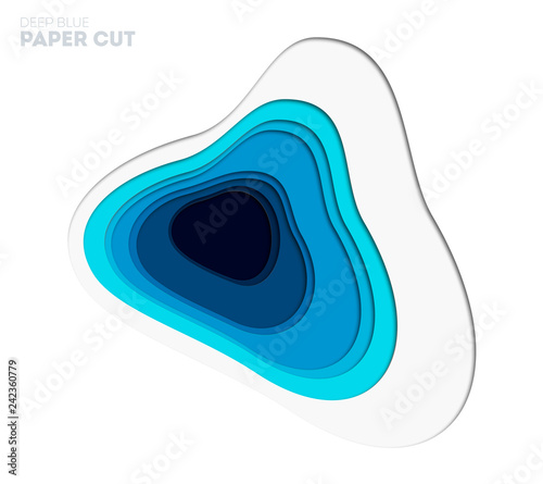 3D abstract blue background with deep paper cut shapes. Modern. Vector design layout for business presentations, flyers, posters and invitations. Colorful carving art
