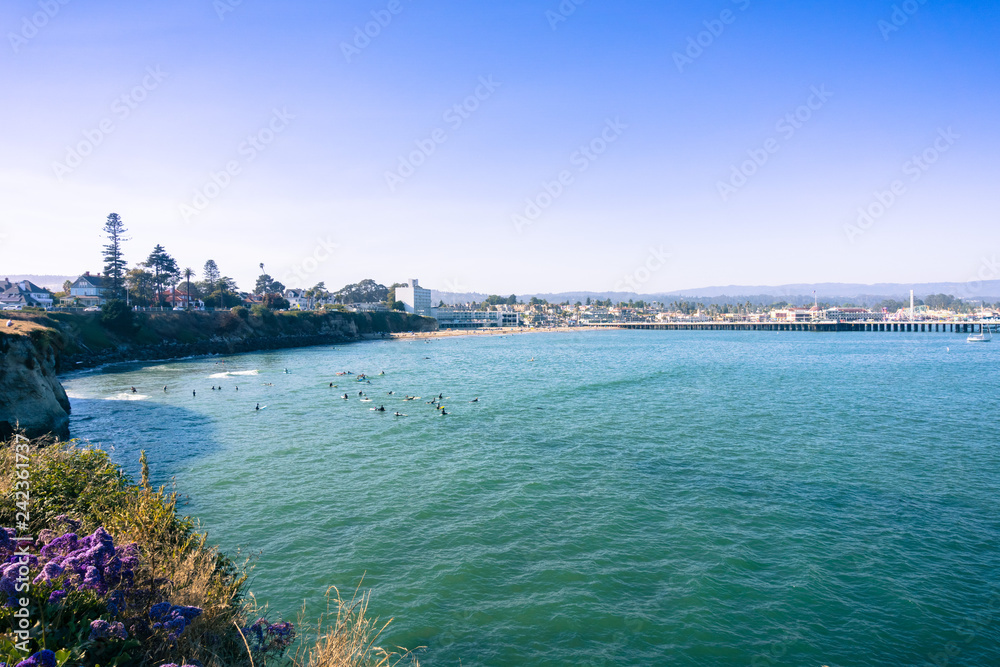 Fototapeta premium Santa Cruz bay on a calm day, California