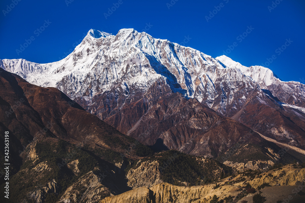 Himalayan mountains. Annapurna circuit trek. Nepal.