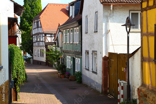 Narrow street of ancient Hofheim  , Germany. photo