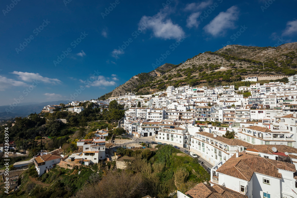 Panoramic view of Mijas village in Malaga province, Spain