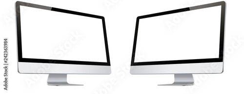 Copy of Realistic Computer, 3D  Monitor, in Imac style isolated. Device Mockup Separate Groups and Layers. Easily Editable Vector. photo