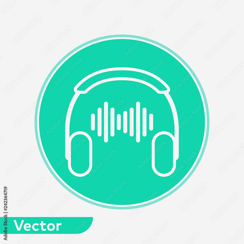 Headphones vector icon sign symbol Headphones vector icon sign symbol