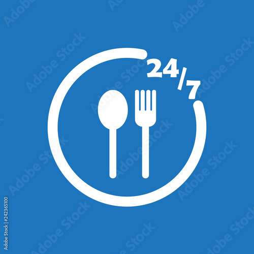 247 food icon flat vector design illustration