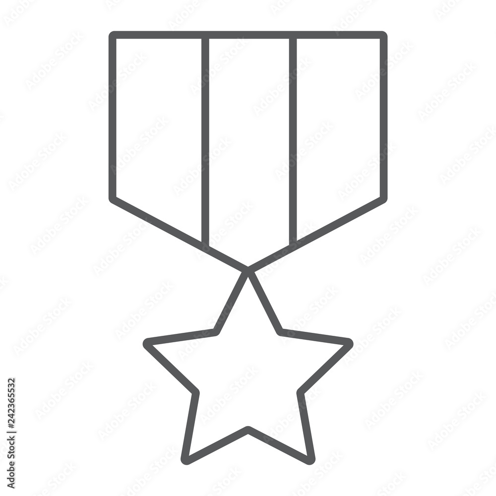 Military star thin line icon, label and army, insignia sign, vector graphics, a linear pattern on a white background. Military star thin line icon, label and army, insignia sign, vector graphics, a linear pattern on a white background.