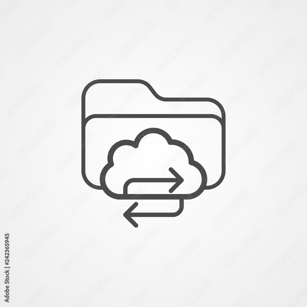 Cloud folder vector icon sign symbol Cloud folder vector icon sign symbol