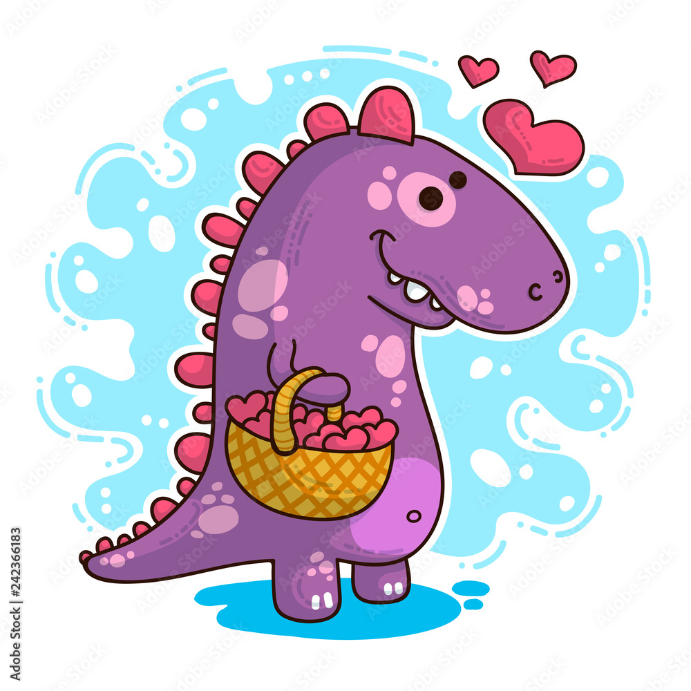 Vector illustration about Dinozaur in love Vector illustration about Dinozaur in love