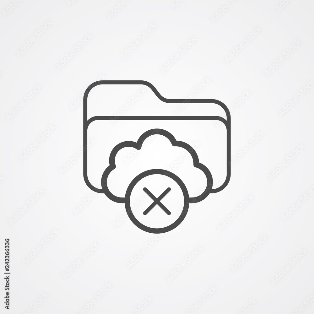 Cloud folder vector icon sign symbol Cloud folder vector icon sign symbol
