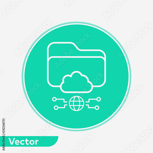 Cloud folder vector icon sign symbol