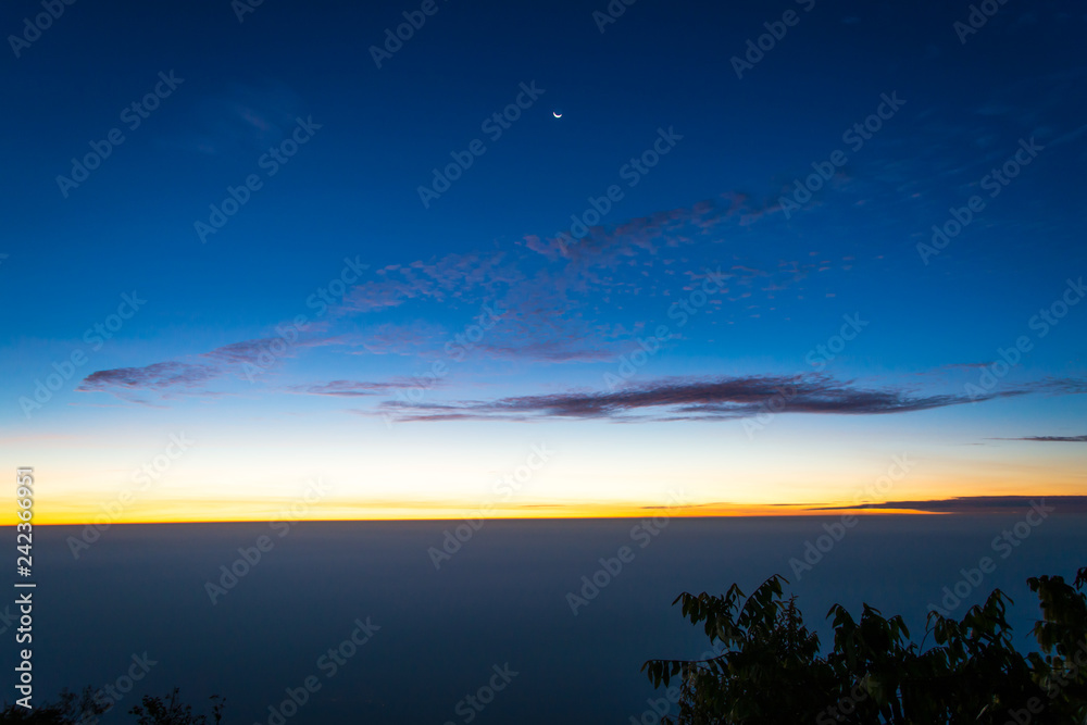 Horizon with cloud In the morning