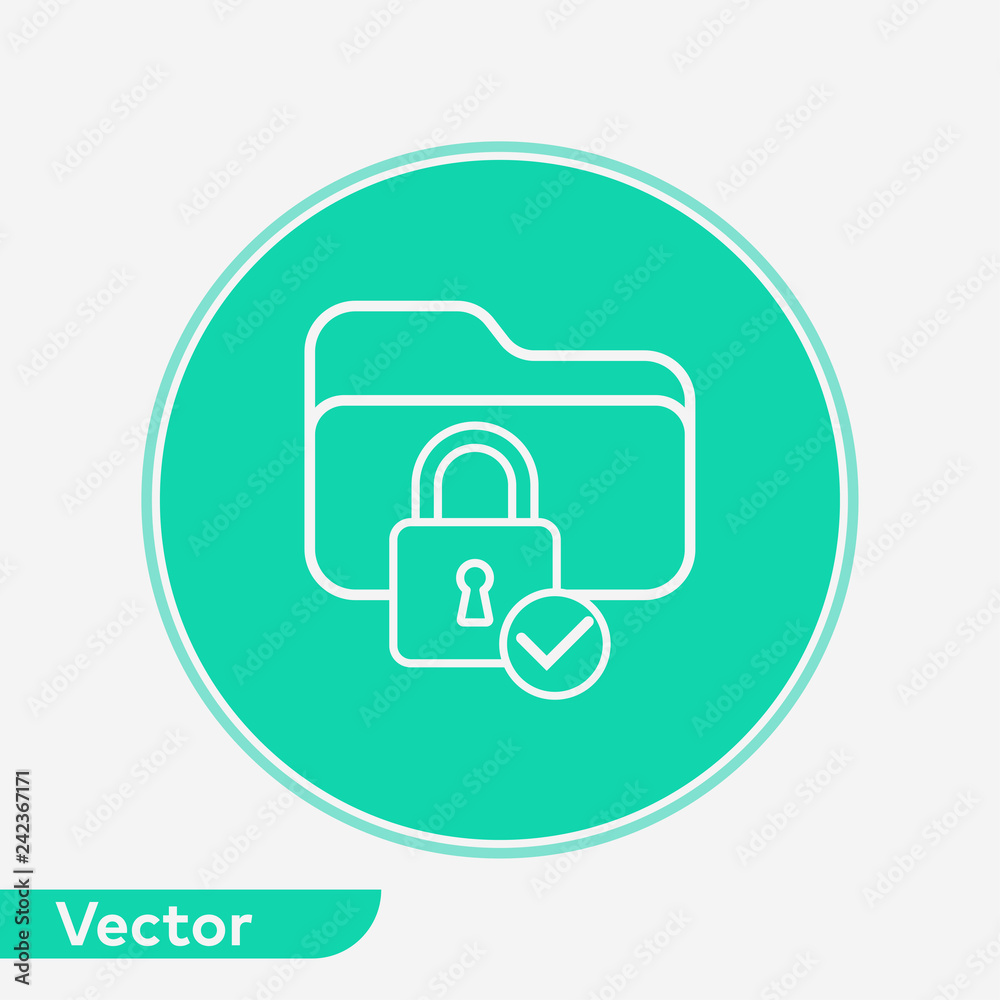 Locked folder vector icon sign symbol Locked folder vector icon sign symbol