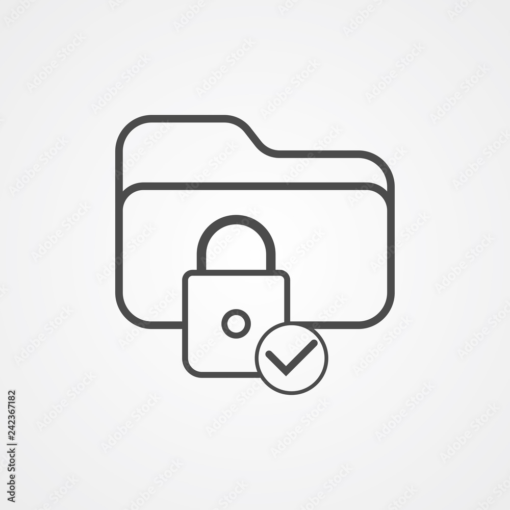 Locked folder vector icon sign symbol
