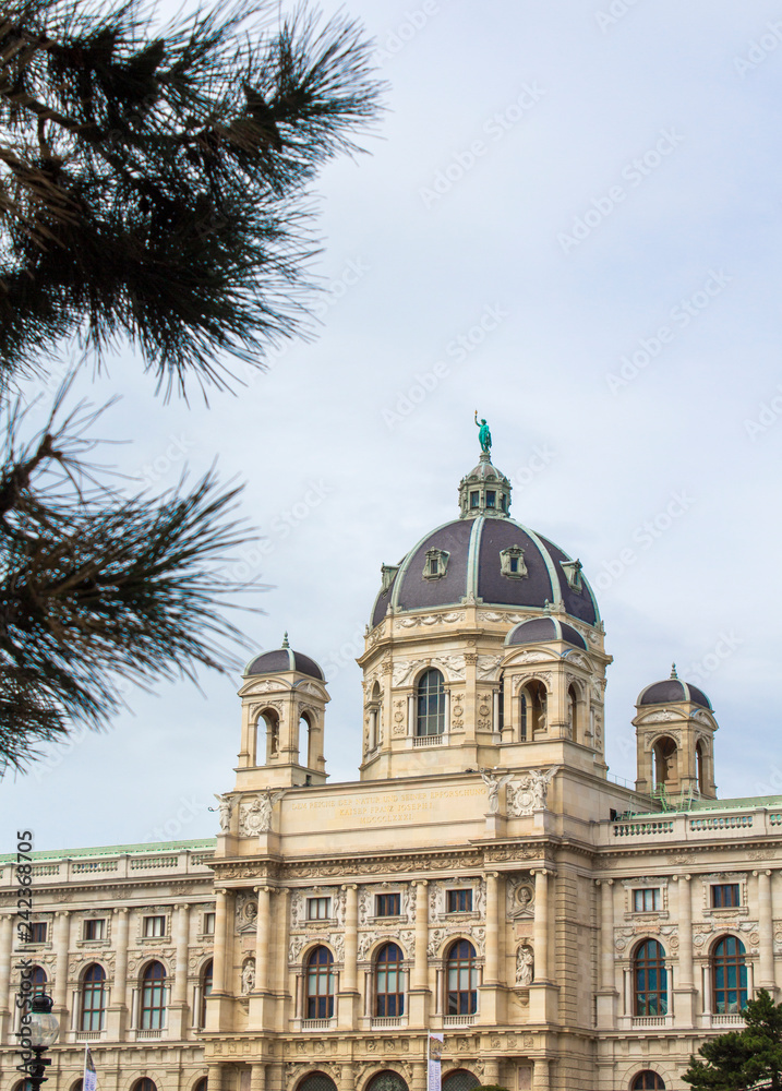 Maria Theresa Square in Vienna. Museum of Natural History in Vienna. Art History Museum in Vienna.