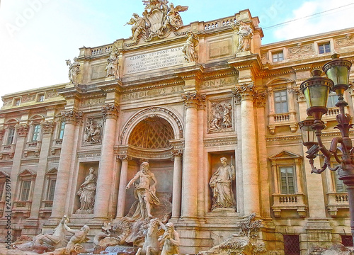 Famous fountain di Trevi in Rome, Italy, Europe