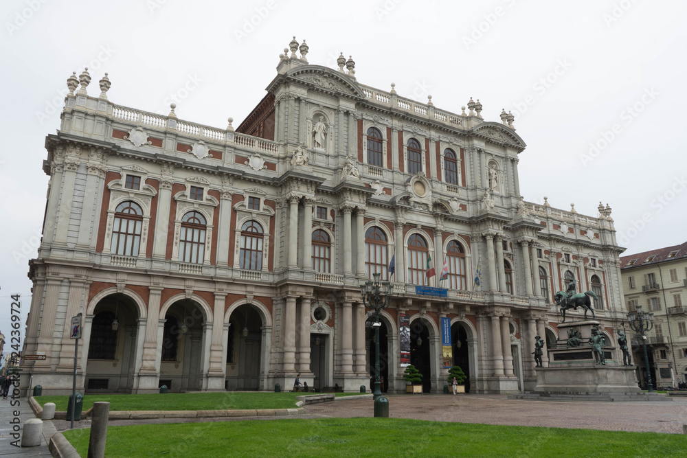 Turin, Italy - May 2018. Palace National Museum of the Italian Risorgimento