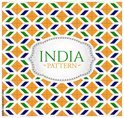 India pattern, Background texture and emblem with the colors of the flag of India