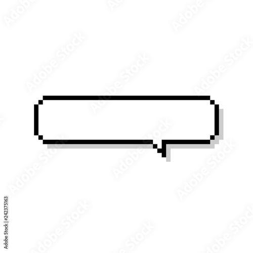 Empty pixel speech bubble - isolated vector illustration