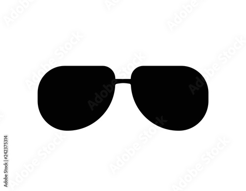 Sunglasses black sticker vector illustration. Silhouette summer eyewear