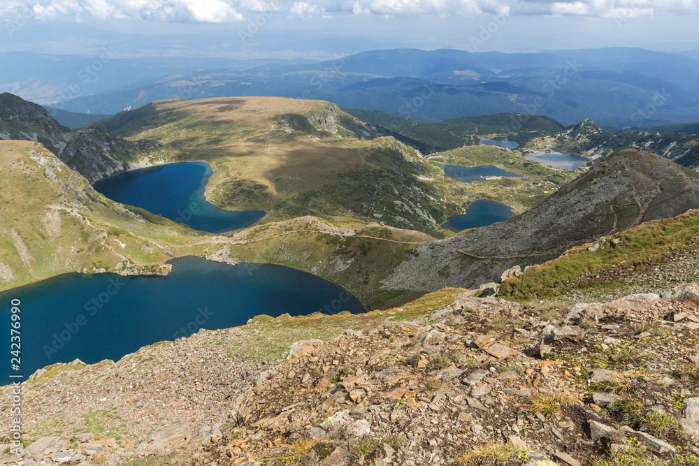 Fototapeta premium Amazing panoramic view of The Seven Rila Lakes, Rila Mountain, Bulgaria