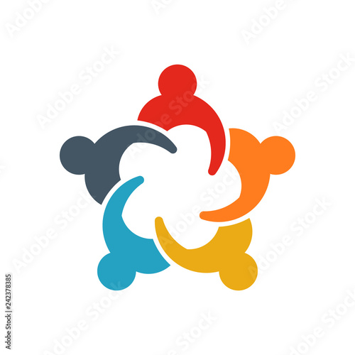 Group of Business People. Business People in a Meeting and Sharing Ideas. Logo illustration