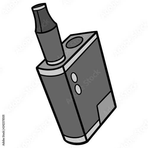 Vape Pen Micro - A vector cartoon illustration of a micro Vape Pen.