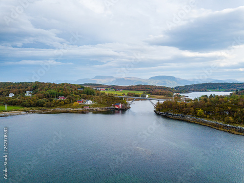 Drone Photo of the Landscape with the Fjord in Norway