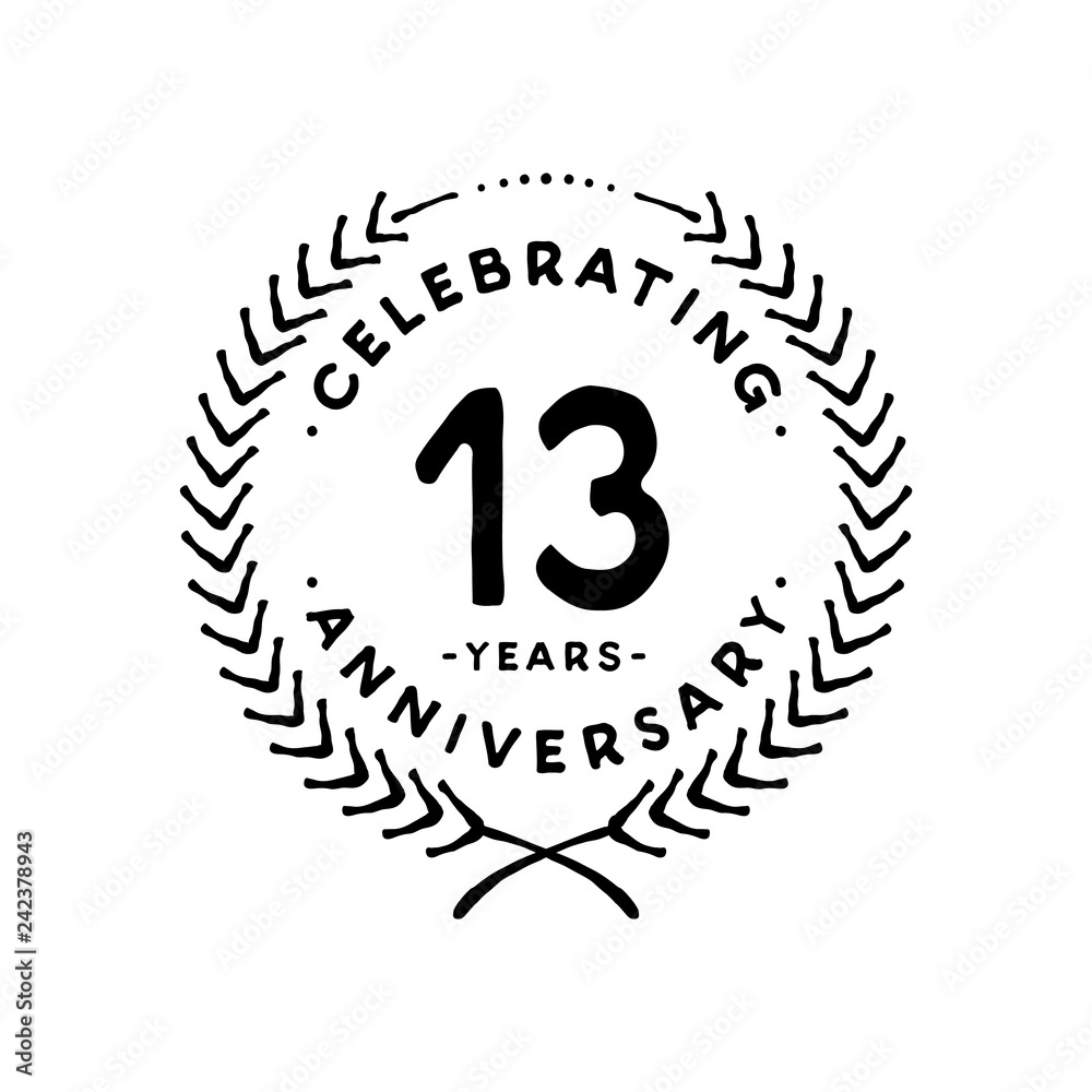 13 years design template. 13th vector and illustration 13 years design template. 13th vector and illustration