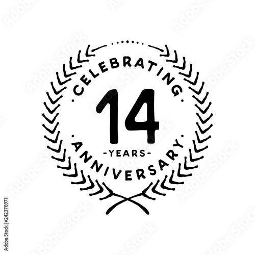 14 years design template. 14th vector and illustration 