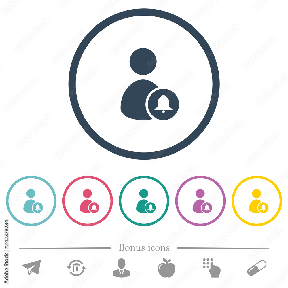 Notify user flat color icons in round outlines Notify user flat color icons in round outlines