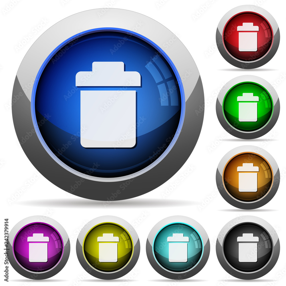Single trash round glossy buttons Single trash round glossy buttons