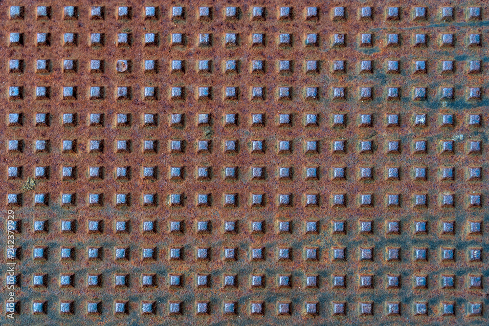 Square shapes on metal rusted surface with patterns and cracks - high quality texture / background Square shapes on metal rusted surface with patterns and cracks - high quality texture / background