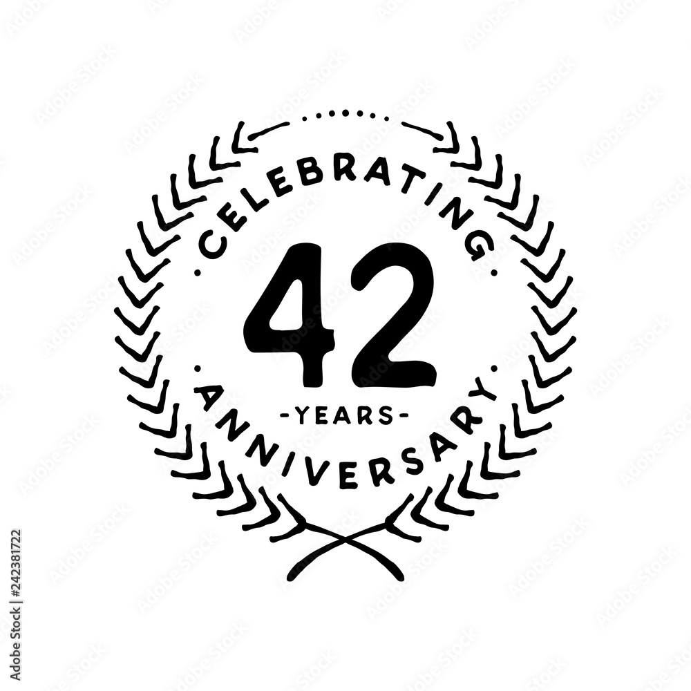 Fototapeta premium 42 years design template. 42nd vector and illustration