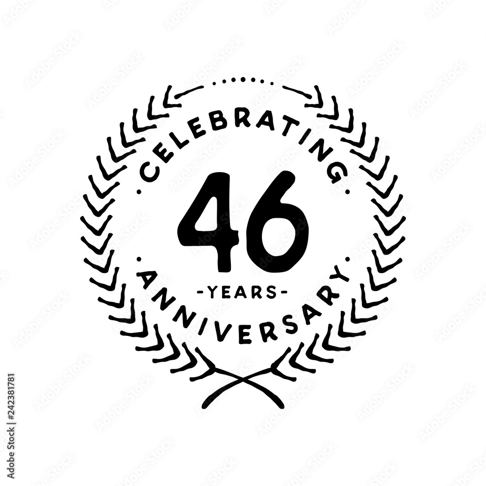 Fototapeta premium 46 years design template. 46th vector and illustration 