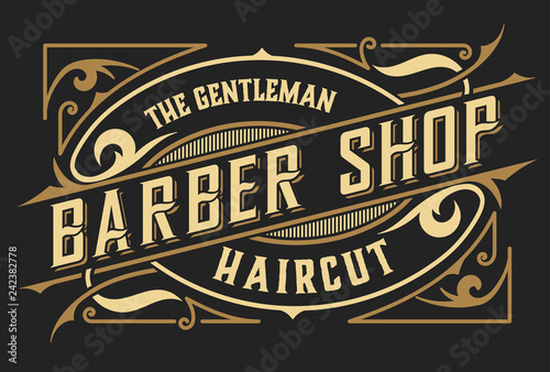 Barber shop logo. Western style