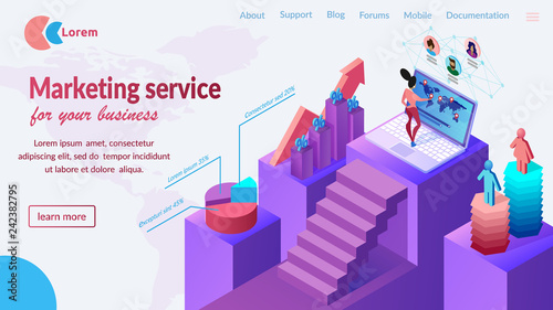 Business Marketing Service Website Vector Template