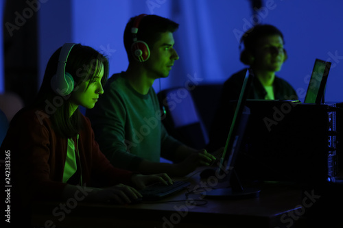 Young people playing video ...