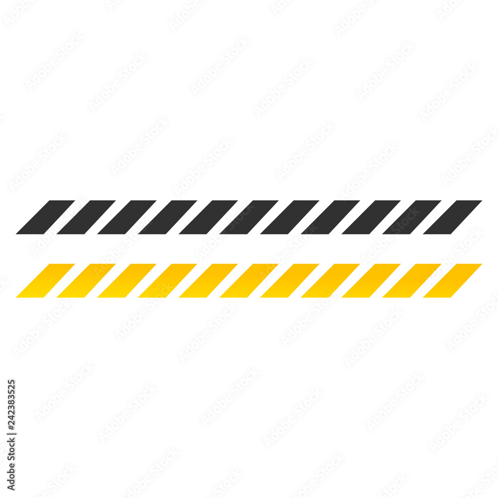 yellow and black caution ribbon icon, vector illustraction isolated on white background. yellow and black caution ribbon icon, vector illustraction isolated on white background.
