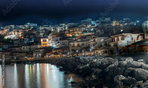 Greece - night in Parga - a tourist paradise in Greece  photo