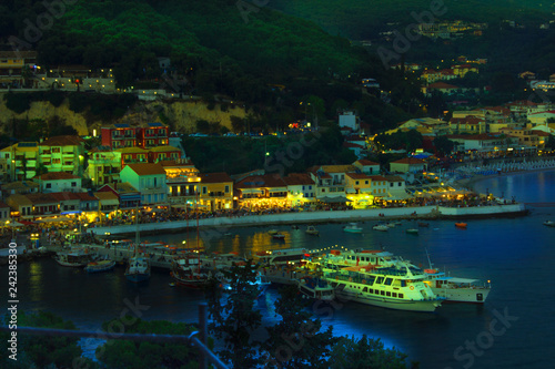 Greece - night in Parga - a tourist paradise in Greece  photo