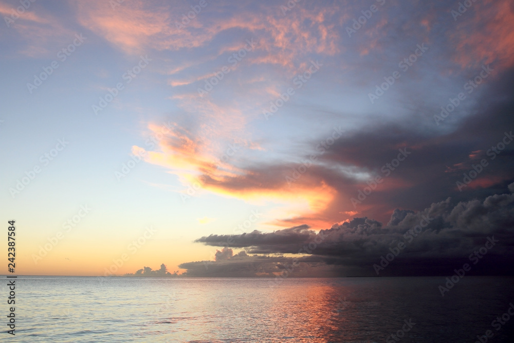 Sunset on Caribbean sea. Dominican Pepublic.