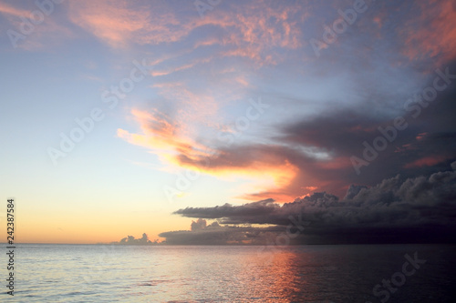 Sunset on Caribbean sea. Dominican Pepublic.