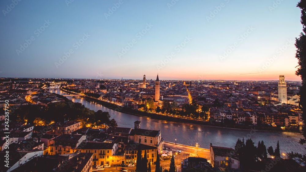 Naklejka premium The city of Verona from above