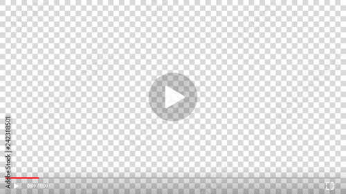 Play video sign vector on transparent background.