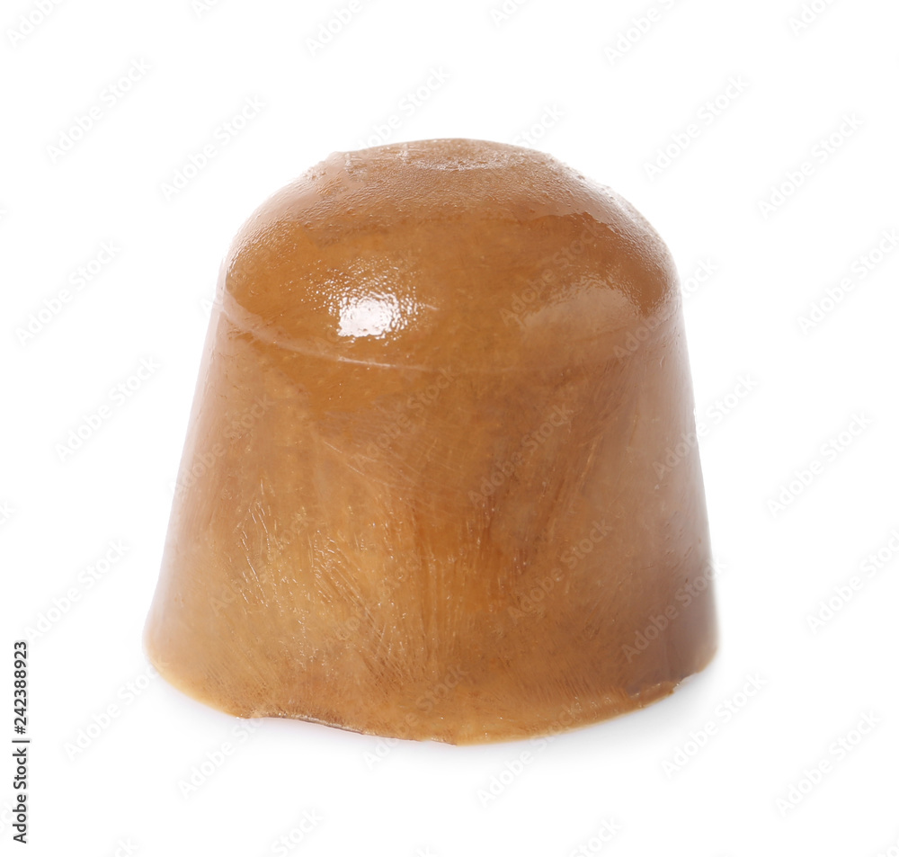 Ice cube made with coffee on white background Ice cube made with coffee on white background