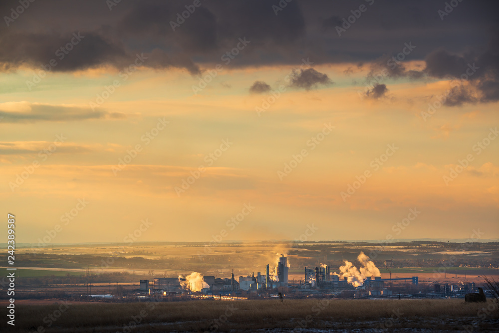 smoke pollution industrial tube of thermal station